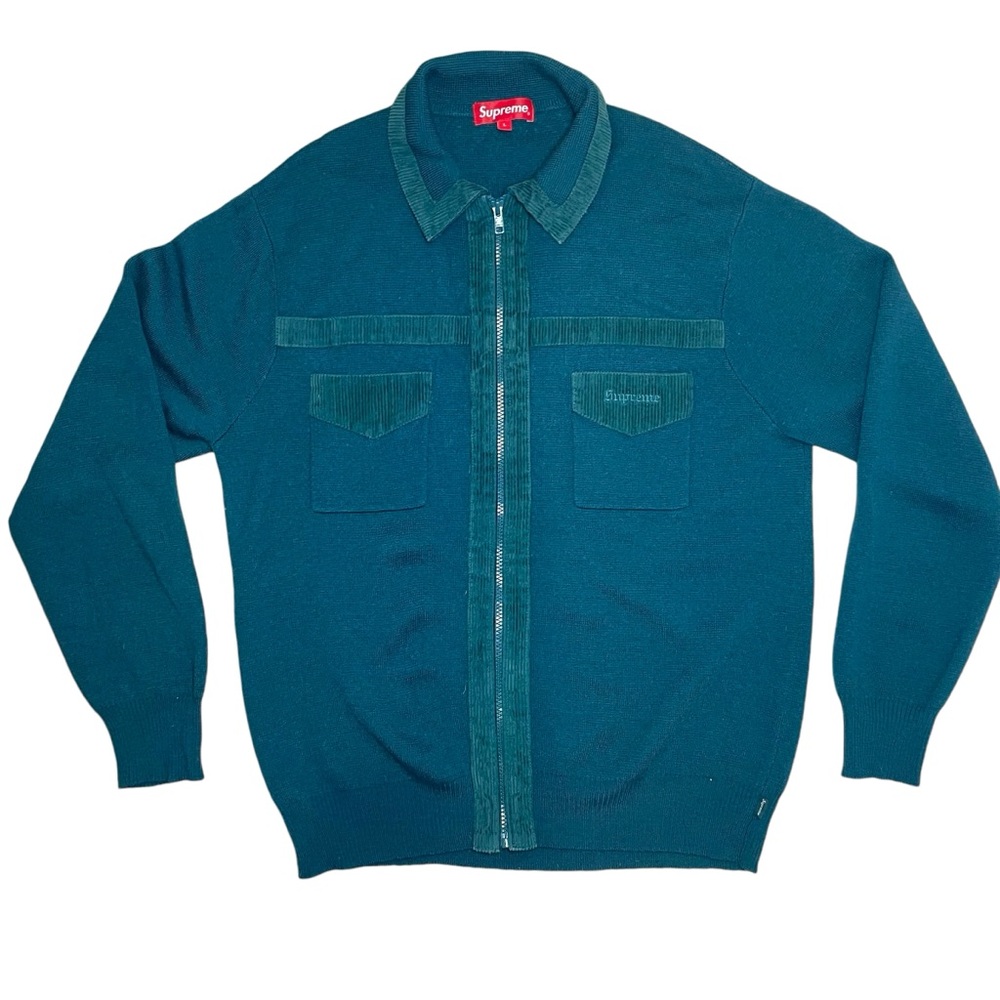 Supreme Corduroy Detailed Zip Sweater - Picture 2 of 10